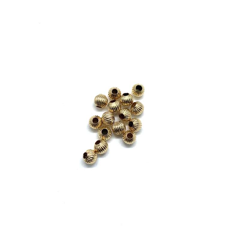 Bolas rayadas de Gold Filled 4mm