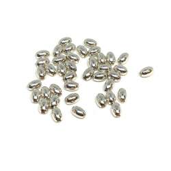Olivas lisas de Plata de Ley 3x5mm
