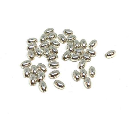 Olivas lisas de Plata de Ley 3x5mm