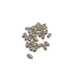 Olivas lisas de Plata de Ley 4x7mm