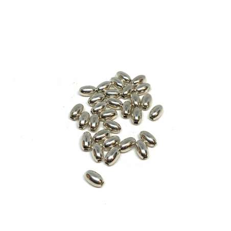 Olivas lisas de Plata de Ley 4x7mm