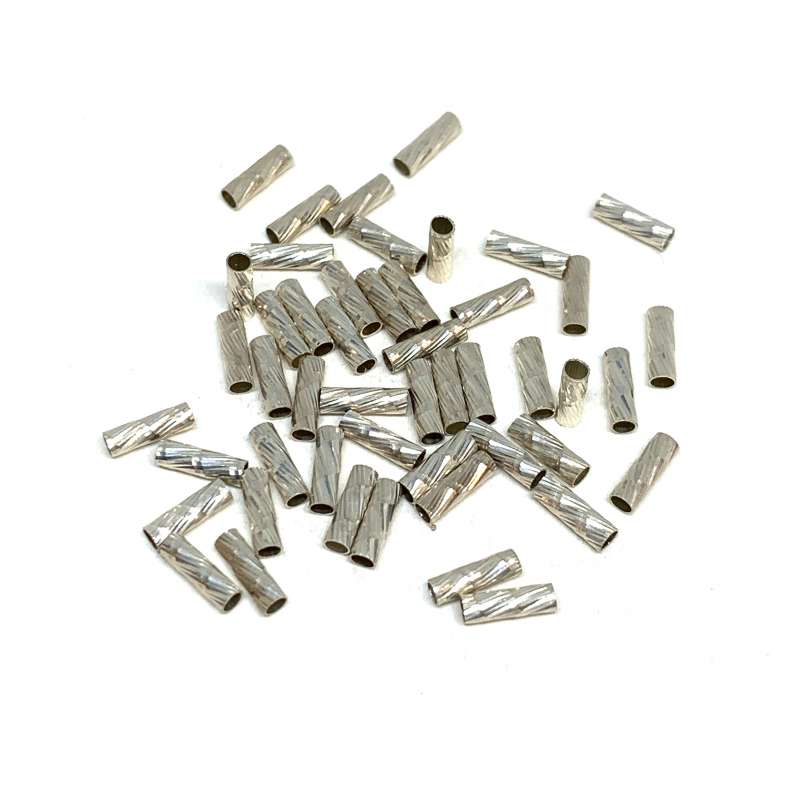 Tubos espejo cortado de Plata de Ley 2x6mm
