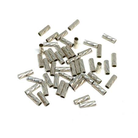 Tubos espejo cortado de Plata de Ley 2x6mm