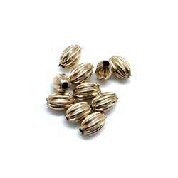 Oliva rayada de Gold Filled 3x6mm