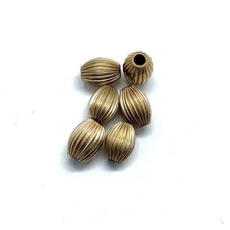 Oliva rayada de Gold Filled 4x6mm