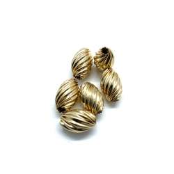 Oliva rayada de Gold Filled 6,5x10,5mm