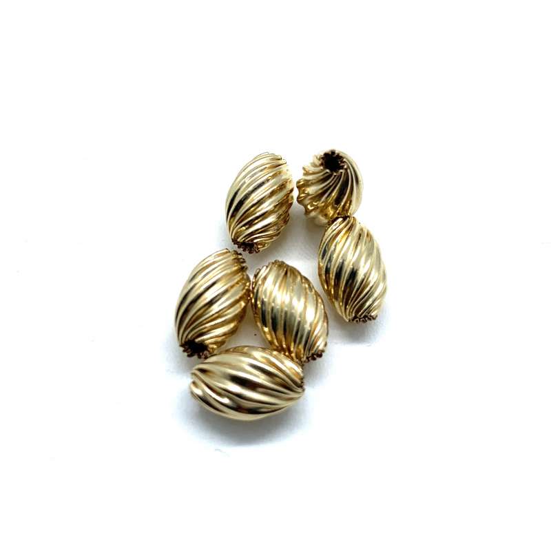 Oliva rayada de Gold Filled 6,5x10,5mm