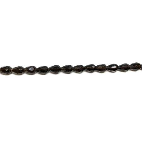 Cuarzo ahumado gota 9x13mm facetado
