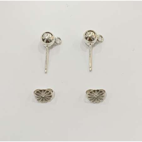Dormilonas c/g c/p en Plata de Ley 5mm