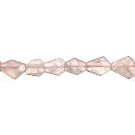 Cuarzo Rosa Hexágono irregular plano facetado