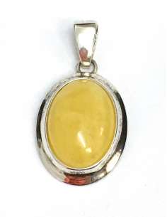 Colgante de Ámbar del Báltico Color Miel en Plata de Ley 925