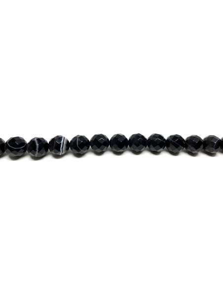 Ágata Negra Veteada 10mm facetada