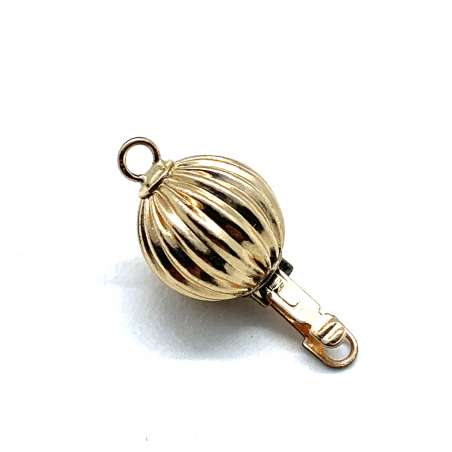 Cierre Bola rayada de Gold Filled 9mm