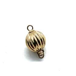 Cierre Bola rayada de Gold Filled 9mm 2