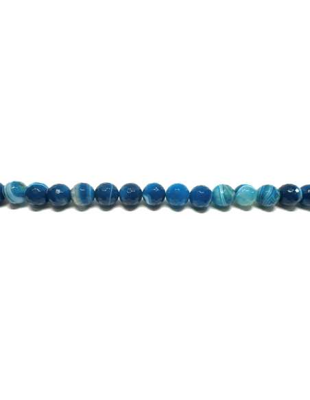 Ágata Veteada Azul 12mm facetada