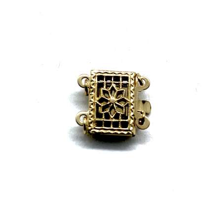 Cierre Rectángulo filigrana de Gold Filled 9x11mm (2 vías)