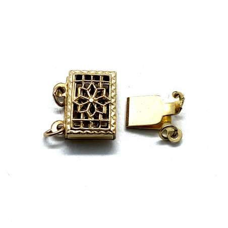 Cierre Rectángulo filigrana de Gold Filled 9x11mm (2 vías)