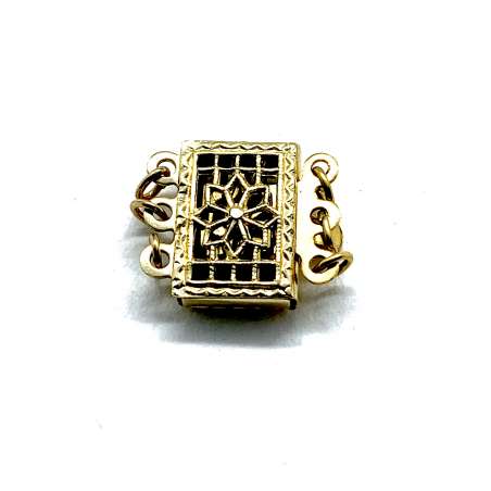 Cierre Rectángulo filigrana de Gold Filled 9x11mm (3 vías)