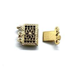 Cierre Rectángulo filigrana de Gold Filled 9x11mm (3 vías)