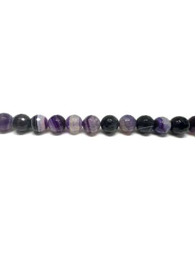 Ágata Veteada Violeta 14mm facetada