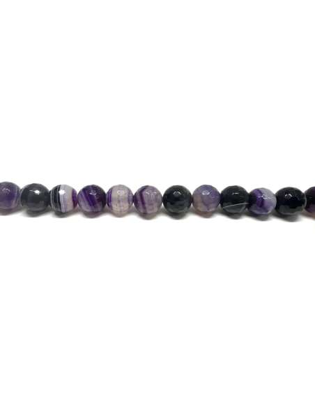 Ágata Veteada Violeta 14mm facetada