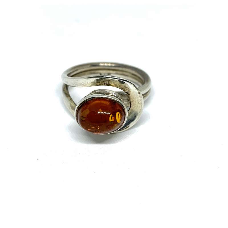 Anillo de Ámbar y Plata de Ley 925