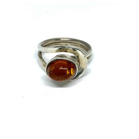 Anillo de Ámbar y Plata de Ley 925