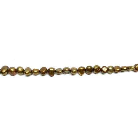 Perlas doradas Flat/Planas 8mm