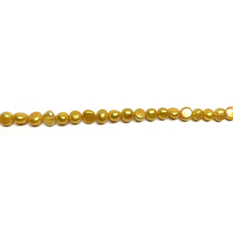 Perlas amarillas Flat/Planas 7-8mm