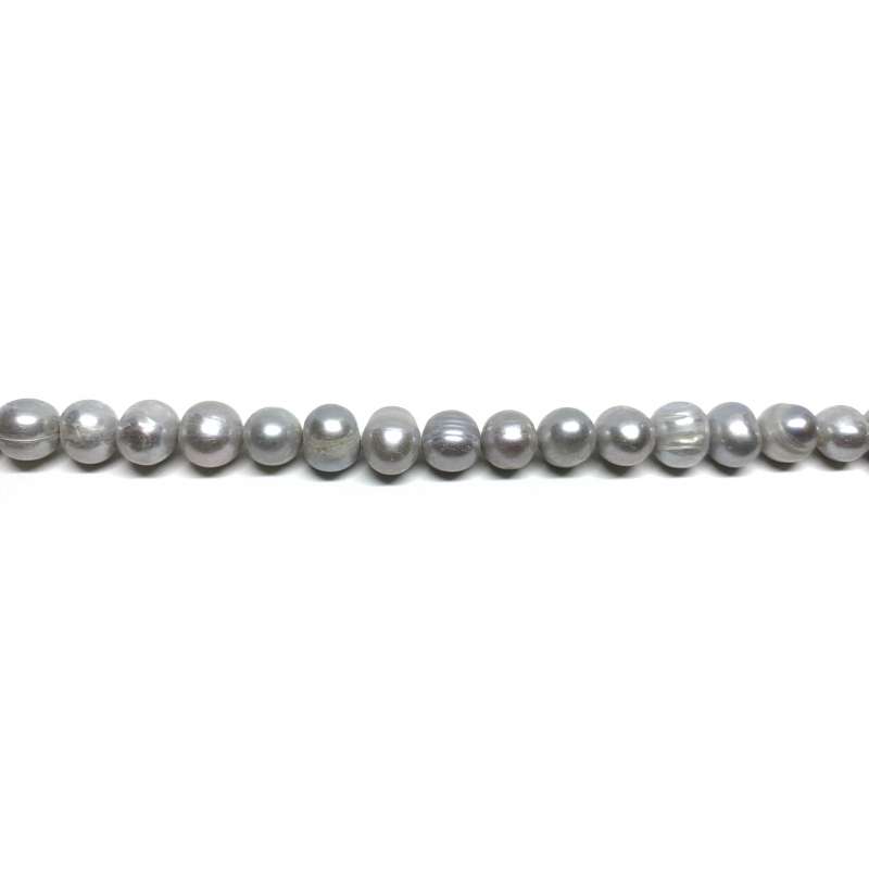 Perlas gris Patata 9-10mm