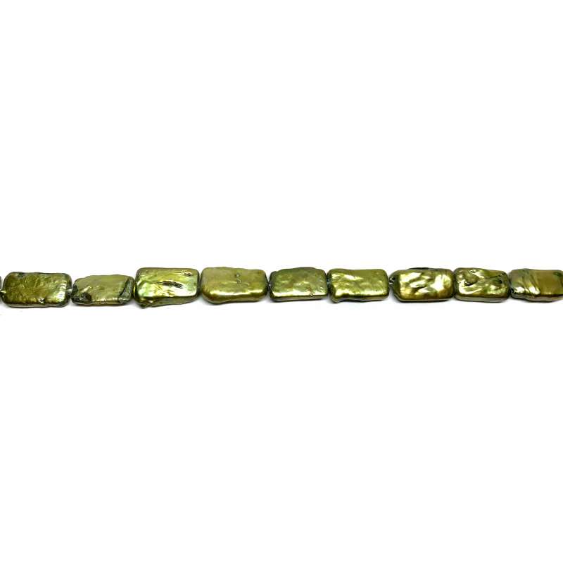Perlas verde militar Rectángulo 8x15mm