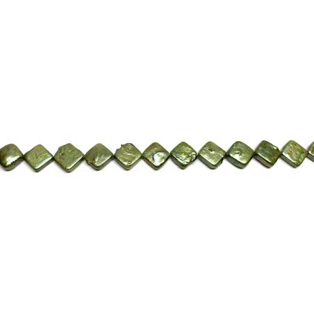 Perlas verde militar Rombo 14mm