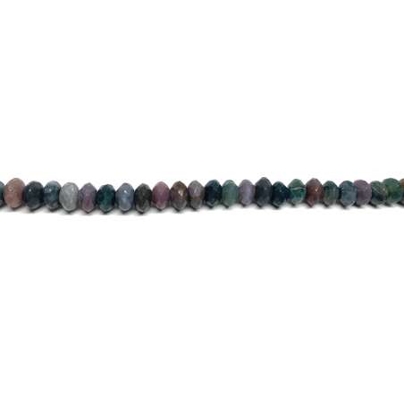 Ágata de la India Rondel 10x6mm facetada