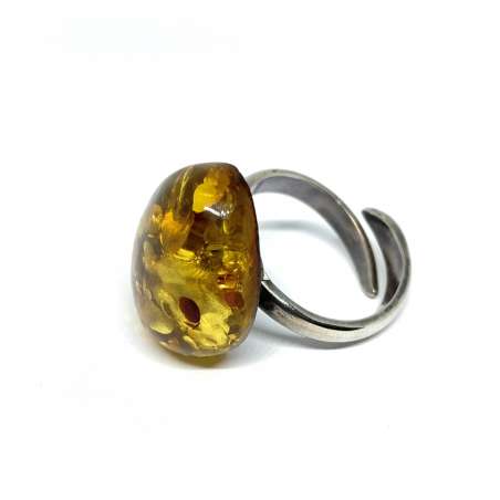 Anillo de Ámbar y Plata de Ley 925