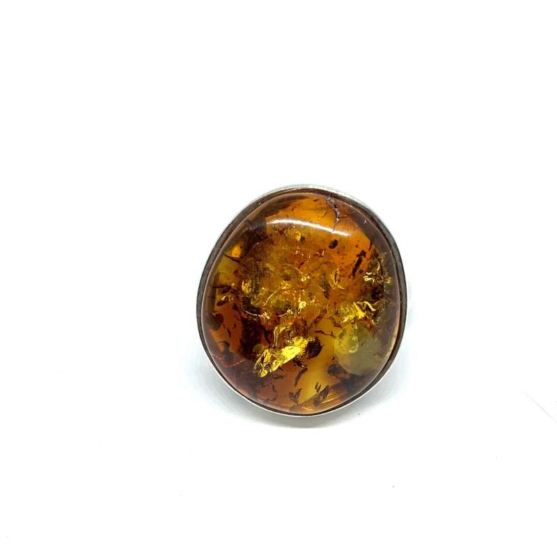 Anillo de Ámbar y Plata de Ley 925