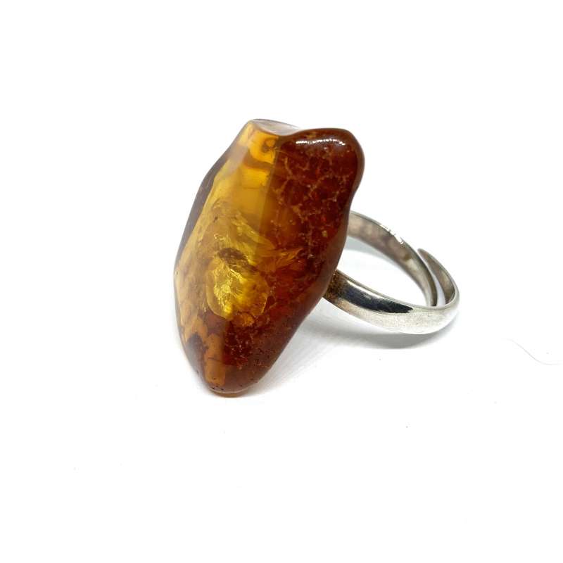 Anillo de Ámbar y Plata de Ley 925