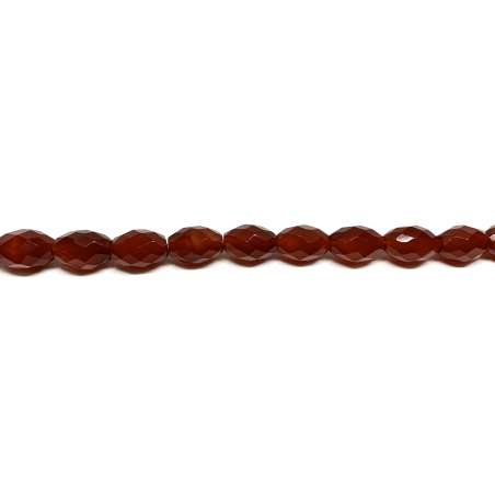 Ágata Roja Oliva 10x14mm facetada