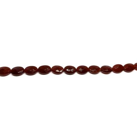Ágata Roja Oval 10x14mm facetada