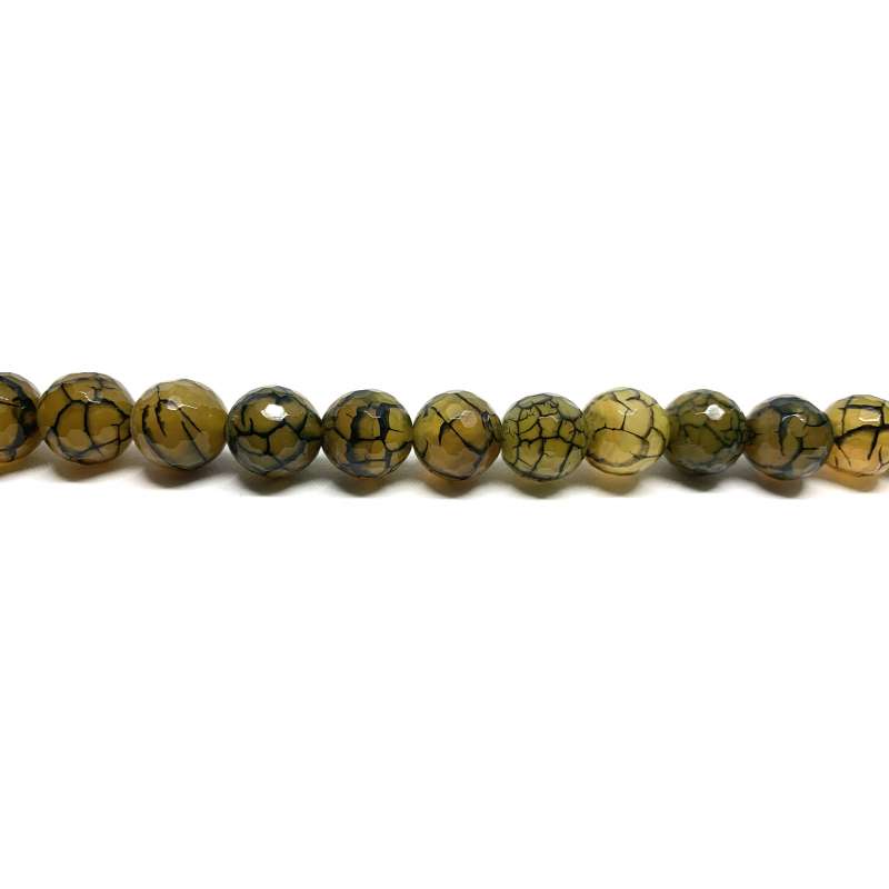 Ágata Naranja-Verde "Cracked" 12mm facetada
