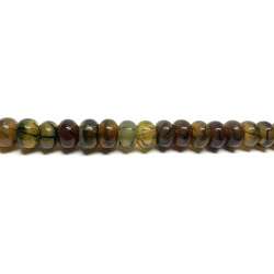 Ágata Naranja-Verde "Cracked" Rondel 12x8mm