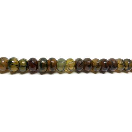 Ágata Naranja-Verde "Cracked" Rondel 12x8mm