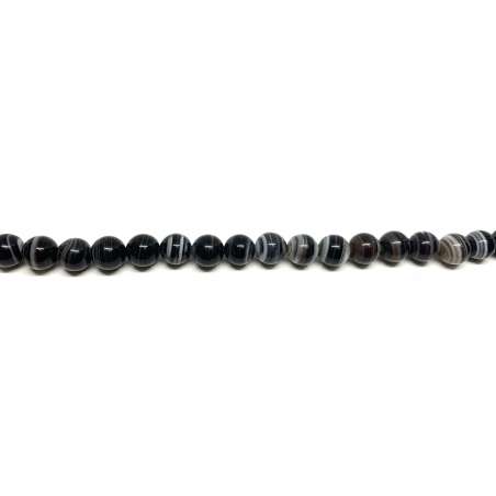 Ágata Negra - Marrón Veteada 8mm