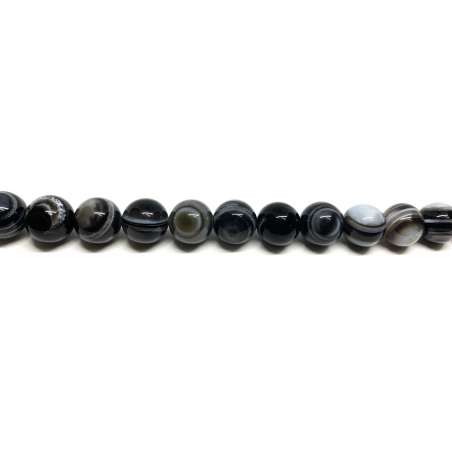 Ágata Negra - Marrón Veteada 12mm