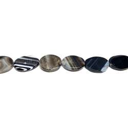 Ágata Negra - Marrón Veteada Oval 20x30mm