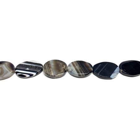 Ágata Negra - Marrón Veteada Oval 20x30mm