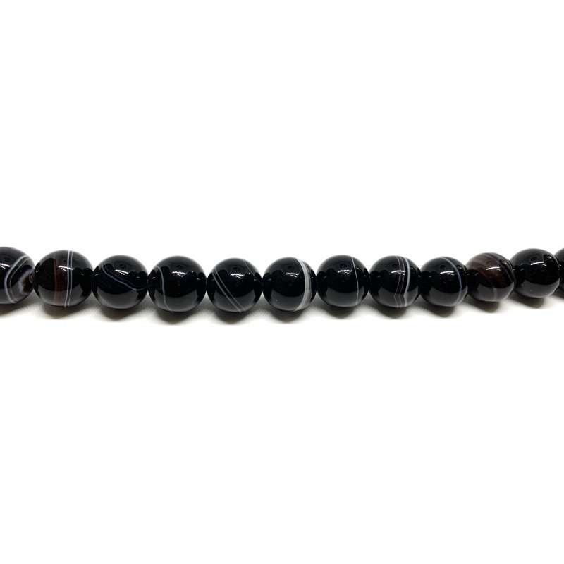 Ágata Negra Veteada 12mm
