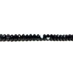 Ágata Negra Veteada Rondel 10x6mm facetada