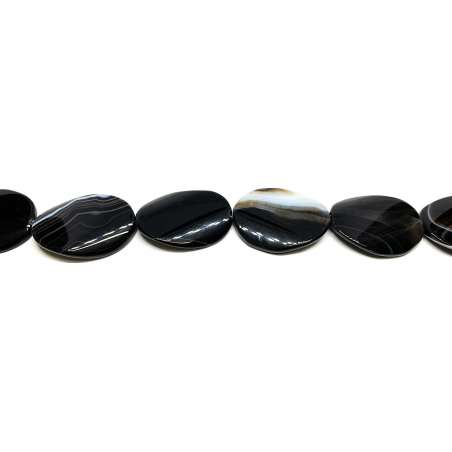 Ágata Negra Veteada Oval "S" 30x40mm