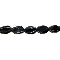 Ágata Negra Veteada Octágono "S" 20x35mm