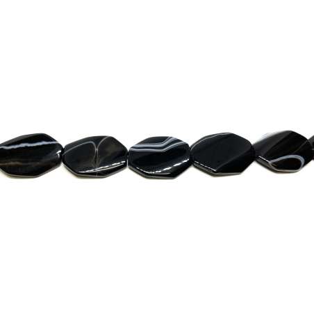 Ágata Negra Veteada Octágono "S" 20x35mm